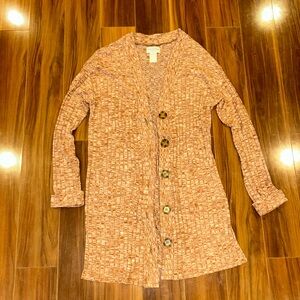 Arizona heathered burnt orange button down cardigan